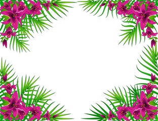 Background with beautiful tropical lillies