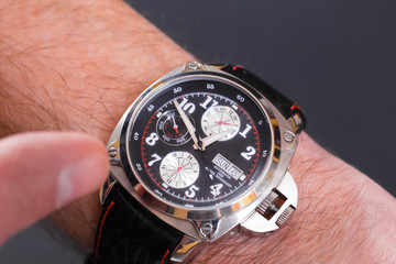 Men Wristwatch Closeup