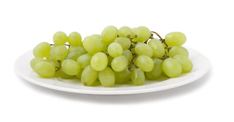 bunch of grapes on a plate