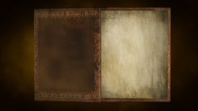 Old book with flipping pages with ornaments