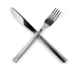 Crossed fork and knife
