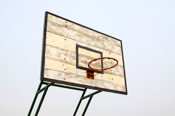 old wooden basketball box