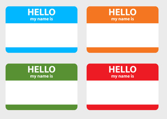 Hello my name cards set - obrazy, fototapety, plakaty