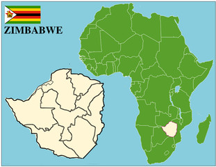 Zimbabwe emblem map africa world business success background