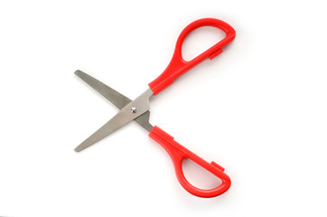 A pair of open scissors