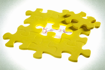 Concept photo with jigzaw puzzle