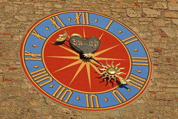 medieval clock on the tower