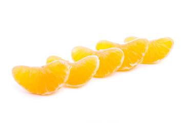 Slices of peeled mandarine