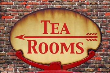Retro sign Tea rooms