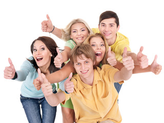 Obraz premium Group of young people on white.