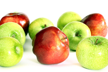 red and green apples