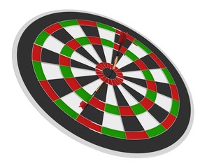 3D render of darts and board