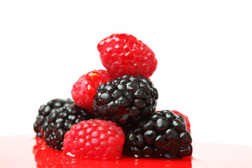 berry mixed pile in syrup