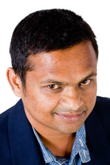 Obraz premium Indian businessman looking up - isolated on white