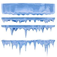 blue icicles - obrazy, fototapety, plakaty