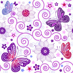 Fototapeta premium Seamless floral pattern
