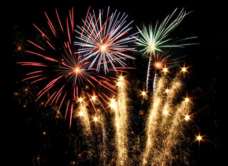 Colorful fireworks display