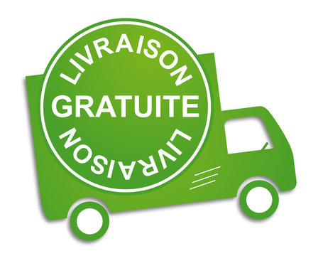 Logo livraison gratuite avec camion vert