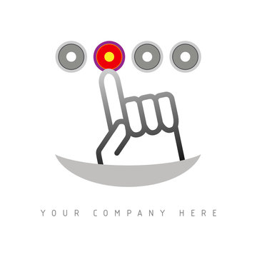 logo picto web main marketing pub commerce design icône