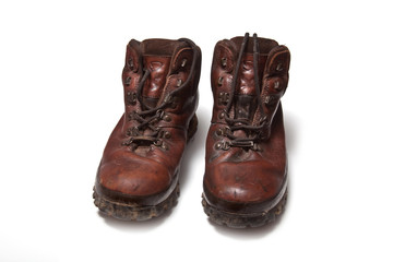 brown leather walking boots 