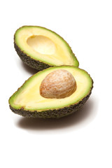 Hass avocado isolated on a white studio background.