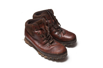 brown leather walking boots 