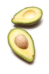Hass avocado isolated on a white studio background.