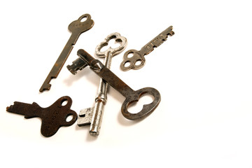 Old Antique Keys in a Grouping