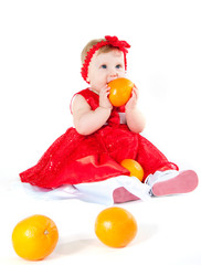 The girl and oranges