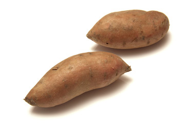 Sweet Potato's isolated on a white studio background.