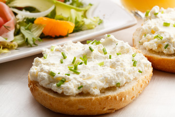 Sandwiches - kaisers with cream cheese
