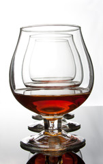 Three glasses of cognac