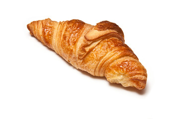 Butter Croissant isolated on a white studio background.