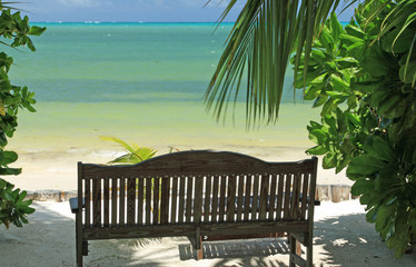 fauteuil double sur plage des Seychelles