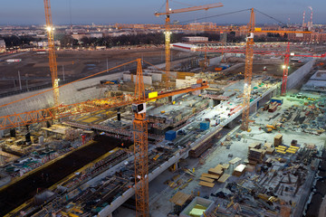 Baustelle in der Nacht