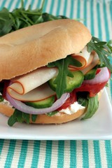 Ham salad bagel