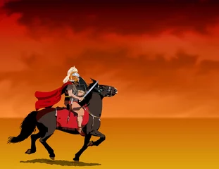 Papier Peint photo autocollant Chevaliers Soldat romain à cheval
