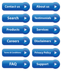 WEBSITE BUTTONS KIT (contact support faq about us poster blue)