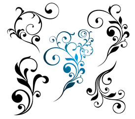 Set of floral elements
