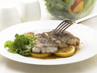 Fish Steak with gravy suace.