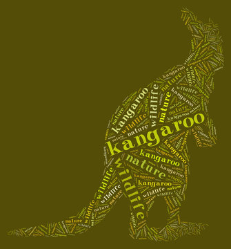 Textcloud: silhouette of kangaroo