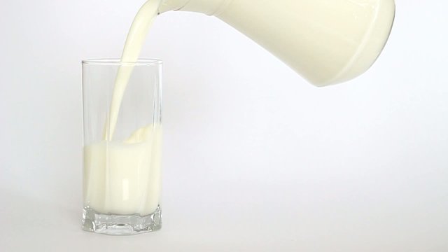 Glass of milk on a light background