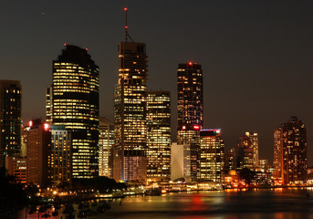 Brisbane City skyline at night