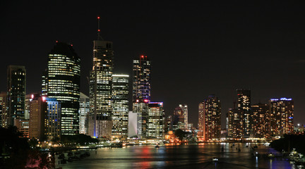 Fototapeta na wymiar Brisbane City skyline at night