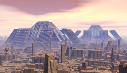 futuristic city background - 29764669