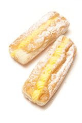 Custard donuts isolated on a white background.