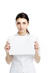 Naklejka premium Woman with paper