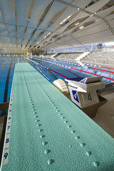 Fototapeta premium Spring board in indoor swimming pool