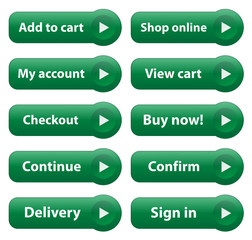 "E-SHOPPING" Web Button Poster (add cart buy now online)