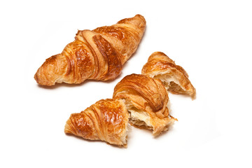 Croissants isolated on a white background.